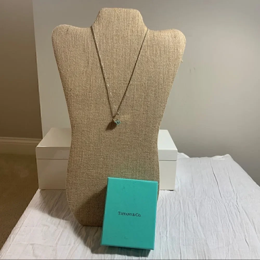 TIffany & Co. Atlas Cube Necklace - Silver